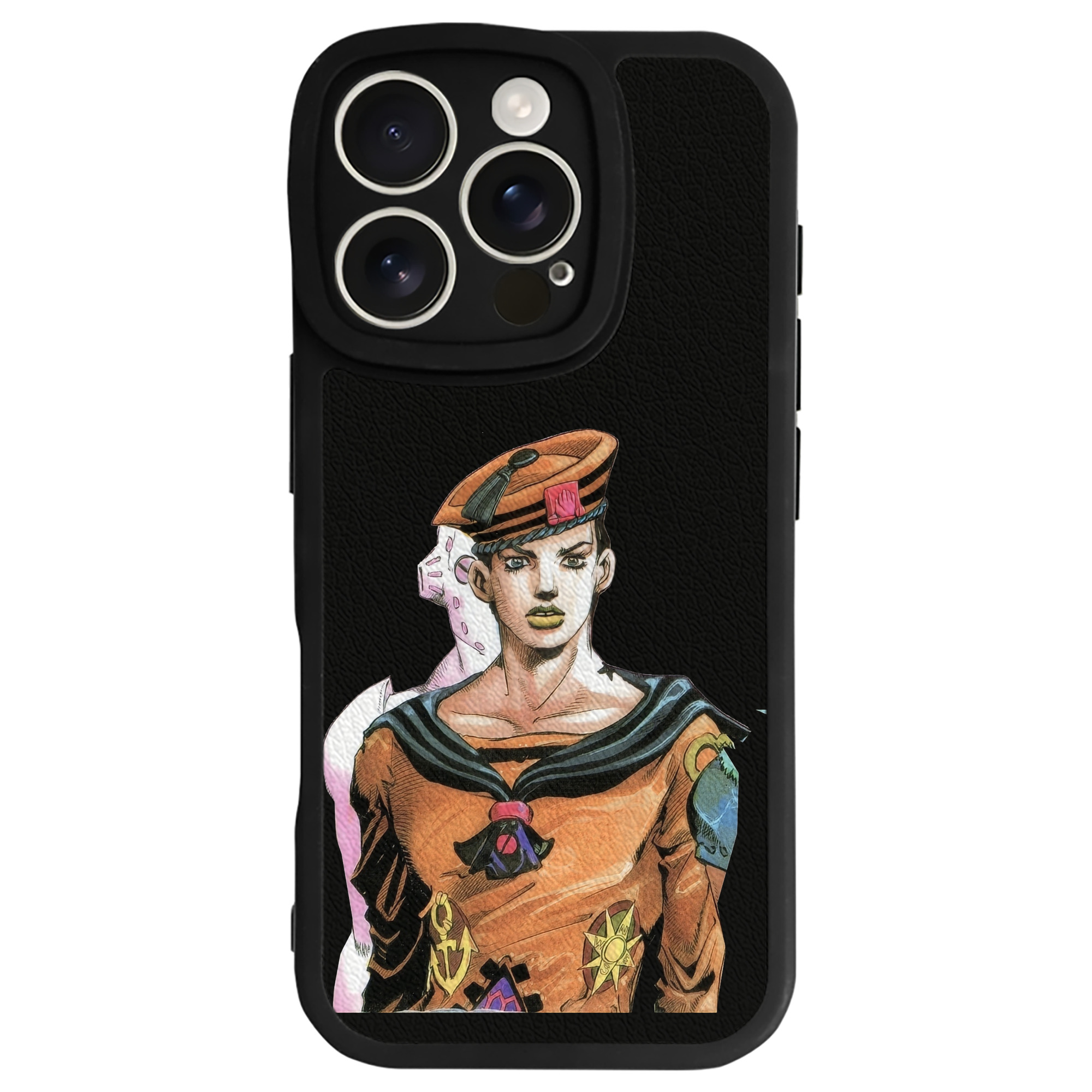 （画像用） ジョジョの奇妙な冒険 東方定助 JoJo's Bizarre Adventure Higashikata Josuke 【iPhone 16シリーズ対応】シリコンスマホケース（レザー調） 材質：シリコン